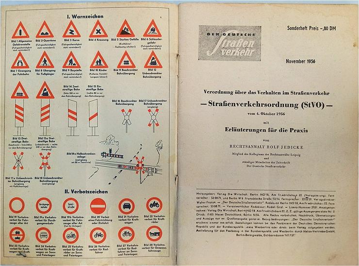 Bild 2: Der deutsche Straßenverkehr, alte StVO 1956