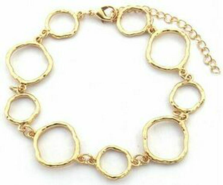  Armband gold Metall Kettenarmband Gliederarmband breit groß modern - Armbänder & Armreifen - Bild 1