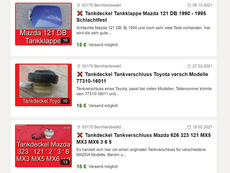 Bild 12: ❌ Tankdeckel Tankverschluss Toyota Honda Mazda Nissan Kia