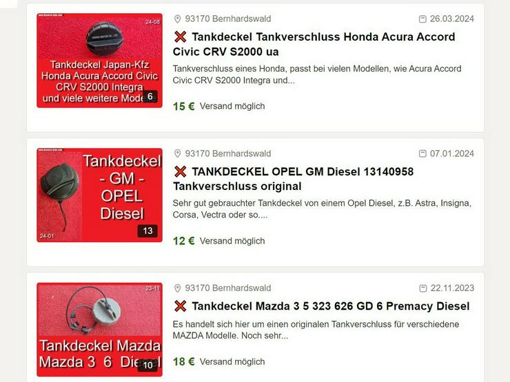 Bild 17: ❌ Tankdeckel Tankverschluss Toyota Honda Mazda Nissan Kia