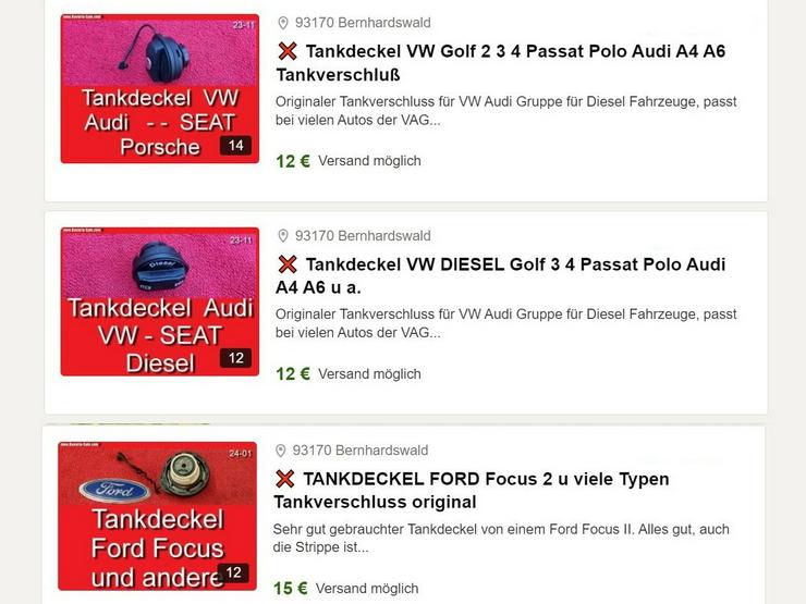 Bild 15: ❌ Tankdeckel VW Golf 2 3 4 Passat Polo Audi A4 A6 Tankverschluss