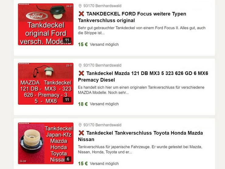 Bild 12: ❌ TANKDECKEL FORD Focus u viele Typen Tankverschluss original