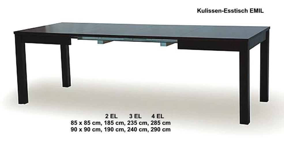 Bild 5: Kulissen-Esstisch, Grundform quadratisch, 85 x 85 cm, 90 x 90 cm