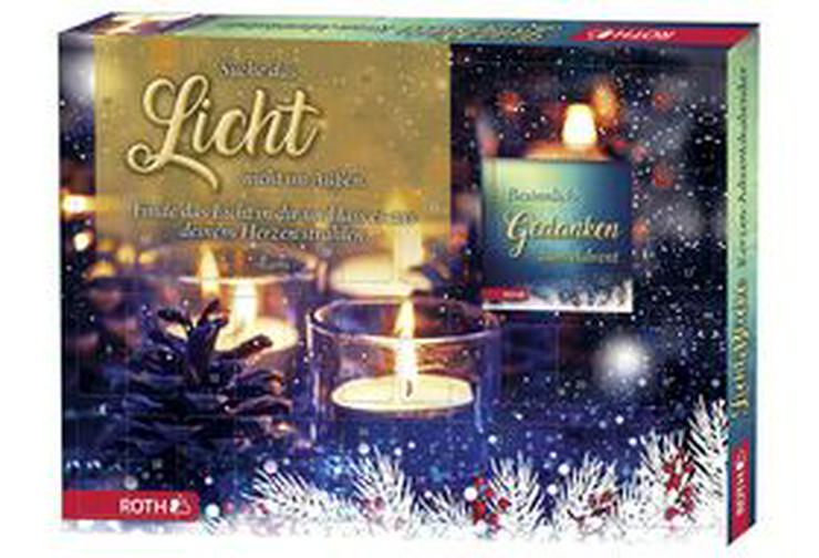  ROTH Kerzen Adventskalender 'Lichterzauber' 24 x Kerzenschein im Advent und 1 Sprüche-Buch