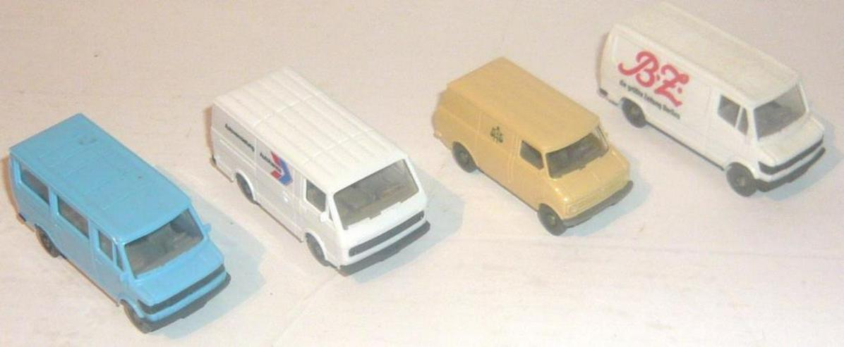 Wiking alt 1:87 4x Lieferwagen Kleinbus MB 207D Opel VW LT