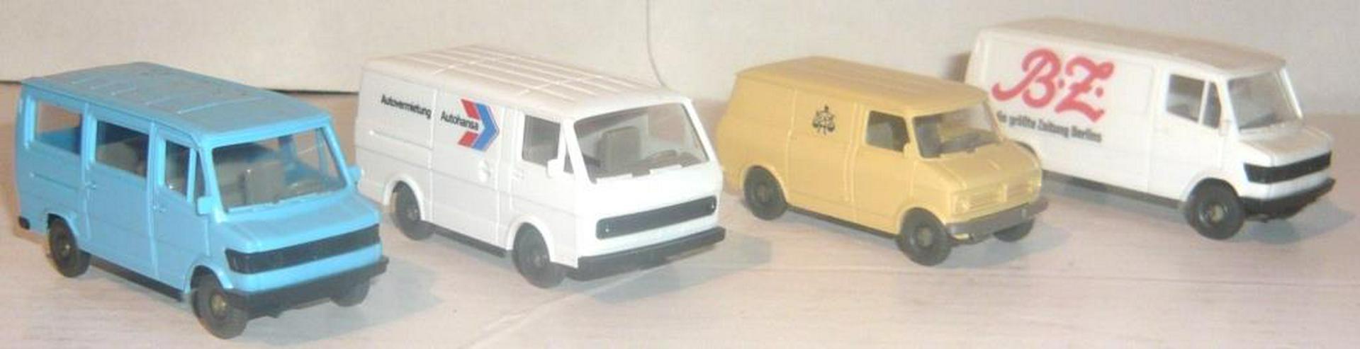 Bild 3: Wiking alt 1:87 4x Lieferwagen Kleinbus MB 207D Opel VW LT