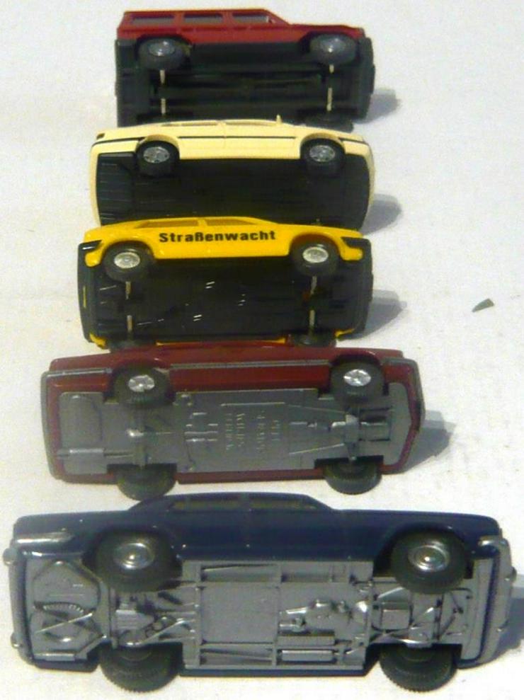 Bild 5: Wiking alt 1:87 5x PKW RR Silvershadow Opel VW ADAC VW Taxi MB G