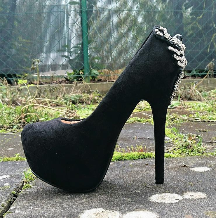 Bild 10: Gr. 37, sexy High Heels Plateau Pumps mit GLITZER, Strass, Steinchen ( Sergio Todzi )