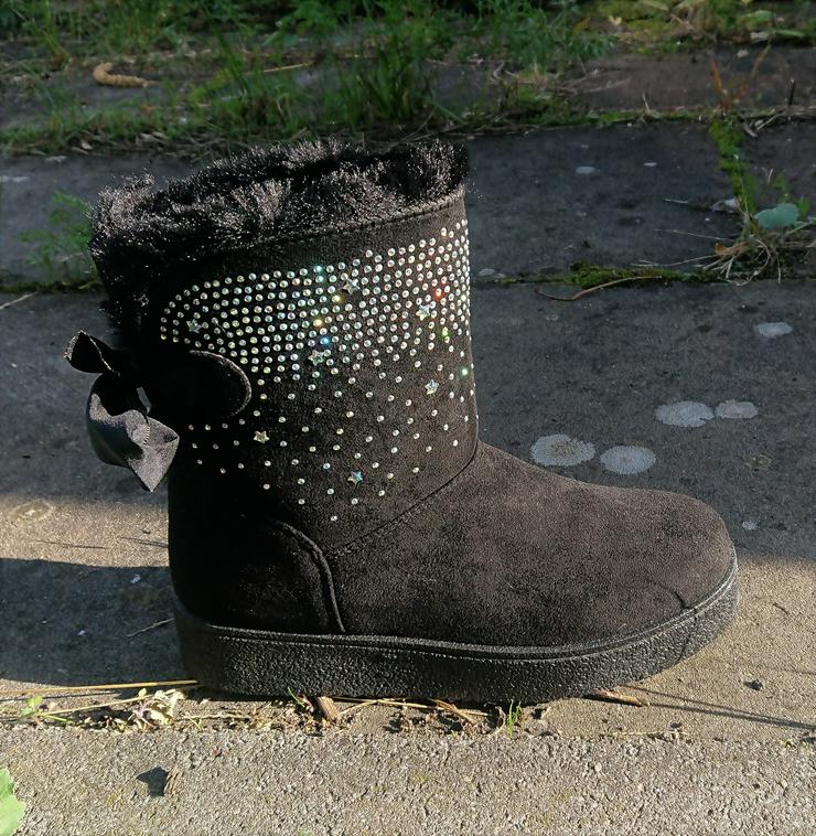 Bild 3: Gr. 37 - 39, kuschelig warm gefütterte Cosy Boots, GLITZER, schwarz