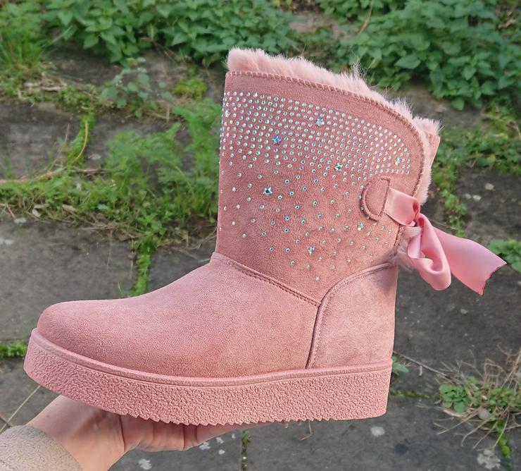 Bild 2: Gr. 38, kuschelig warm gefütterte Cosy Boots, GLITZER, rosa