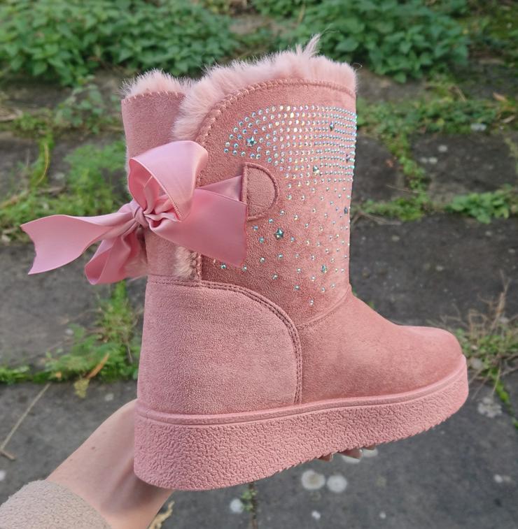 Bild 5: Gr. 38, kuschelig warm gefütterte Cosy Boots, GLITZER, rosa