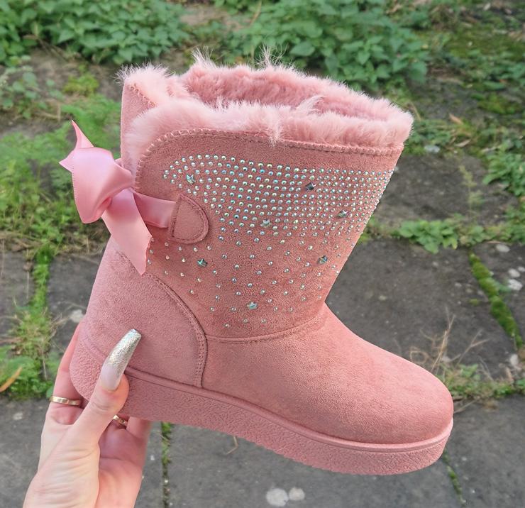 Bild 9: Gr. 38, kuschelig warm gefütterte Cosy Boots, GLITZER, rosa