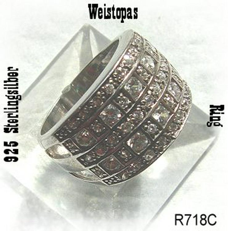 Bild 3: Ring, 925 Silber, Weistopas