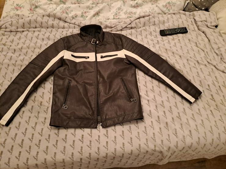 Bild 3: Herren-PU-Leder-Farbblockjacke