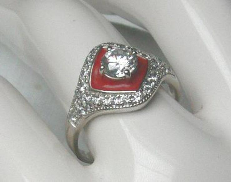 Ring, 925 Silber, mit gefassten Weistopasen - Ringe - Bild 1