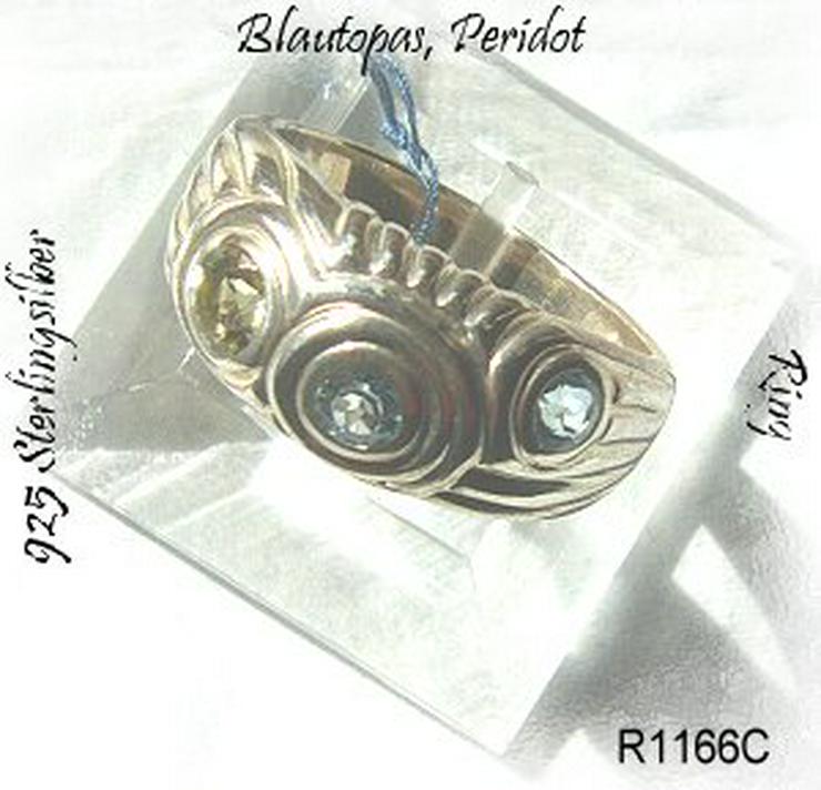 Bild 2: Ring 925 Silber mit gefastten Topas und Peridot