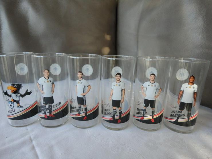 Bild 3: Offizielle DFB Glas-Kollektion 2015 mit Weltmeistern Sammelgläser Motiv-Set 1 / 6 Gläser