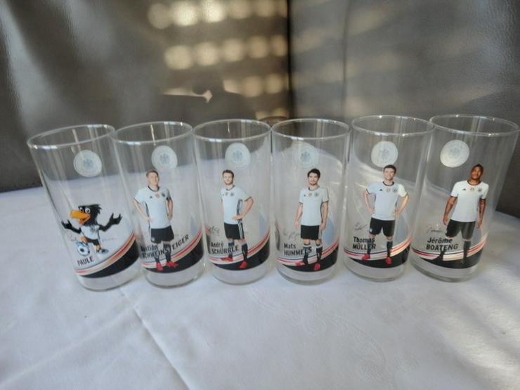 Bild 2: Offizielle DFB Glas-Kollektion 2015 mit Weltmeistern Sammelgläser Motiv-Set 1 / 6 Gläser