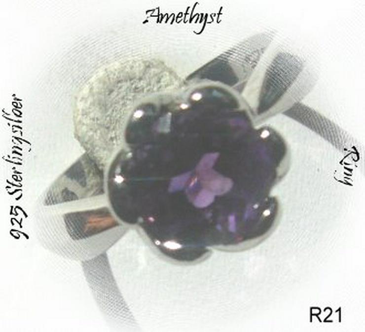 Ring, 925 mSilber mit eienm gefassten Amethysten - Ringe - Bild 1