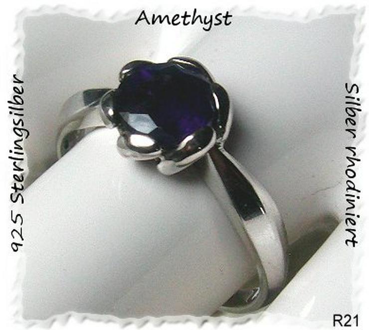 Bild 2: Ring, 925 mSilber mit eienm gefassten Amethysten