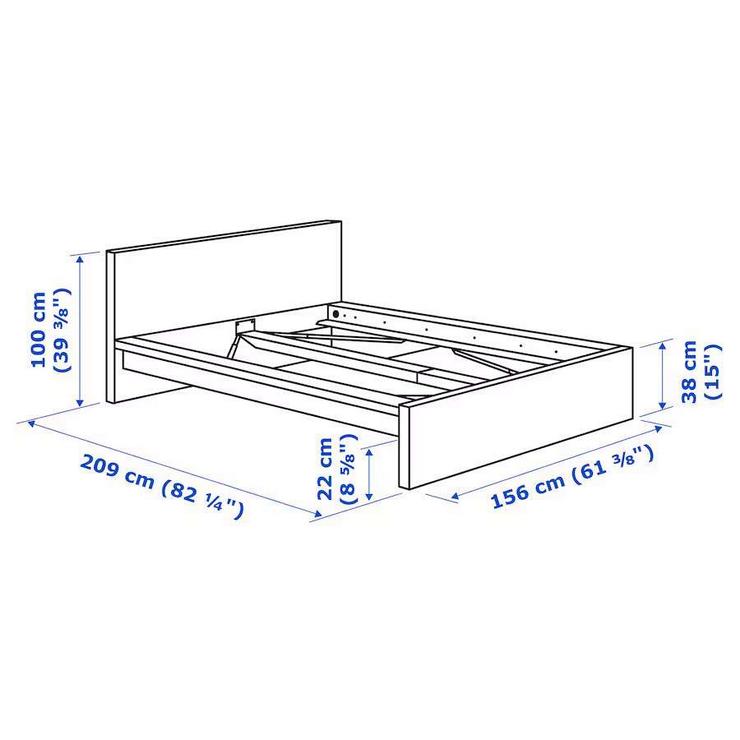 Bild 4: Ikea Malm Bett weiß 140 X 200 mit IKEA Lattenrost und Matratze