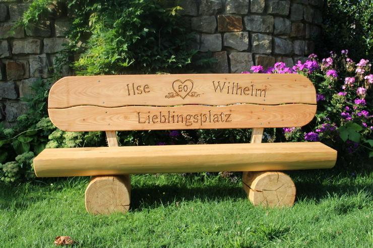 Bild 10: Gartenbank mit Gravur. Hochzeitsgeschenk. Krongartmöbel.