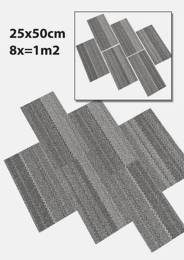 Einzigartige graue 25 cm x 50 cm große Teppichfliesen von Interface - Teppiche - Bild 1