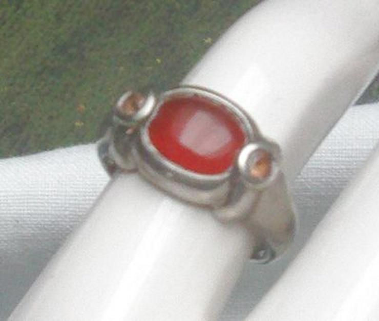 Bild 3: Ring, 925 Silber mit gefassten Karneol