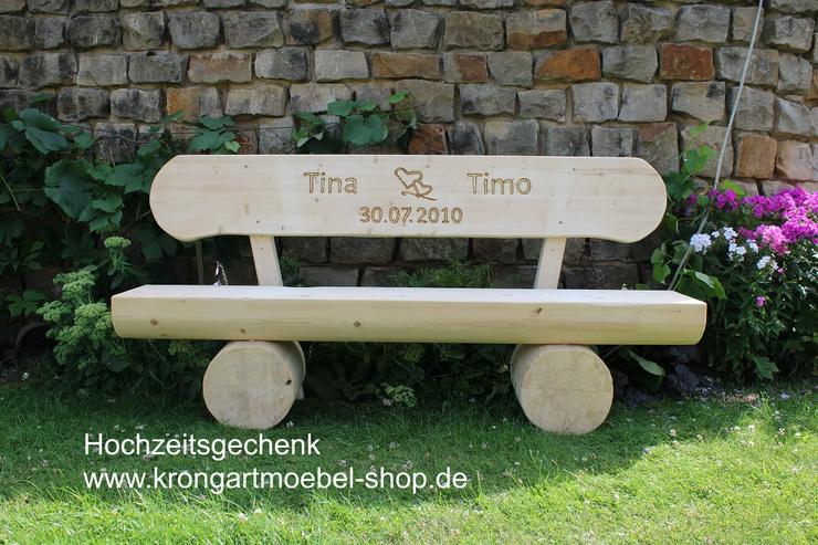 Bild 5: Gartenbank aus Leimholz. Holzbank. Rentners Geschenk.