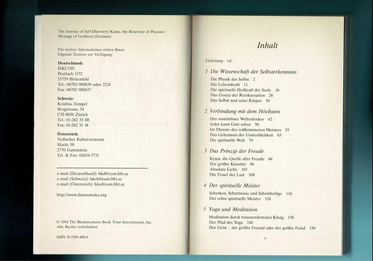 Bild 3: Prabhupada, A. C. Bhaktivedanta S - Bhakti Yoga. Der Pfad des spirituellen Lebens (TB 1994) 