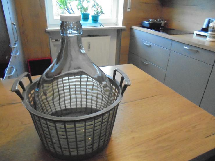 Große Korbflasche Gefäß Weinbehälter mit Griffen zum Tragen 5 Liter Wein - Sonstiges - Bild 1