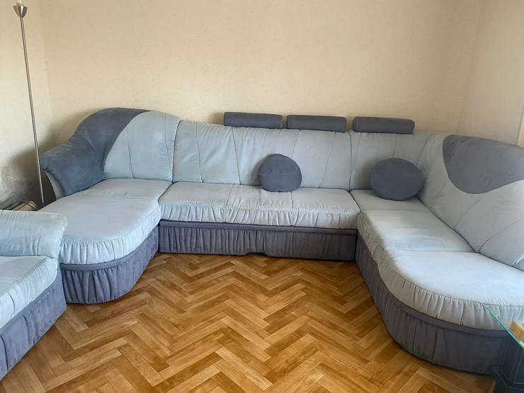 Bild 4: Große Schlafsofa mit Sessel türkis Blau