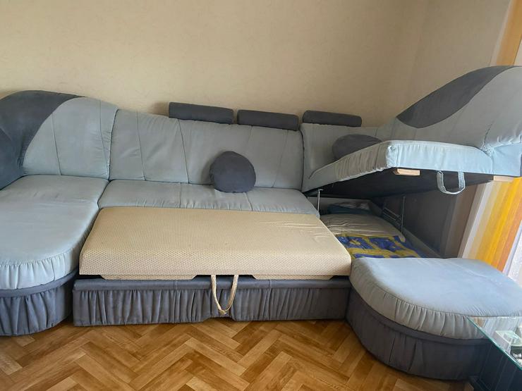 Bild 3: Große Schlafsofa mit Sessel türkis Blau