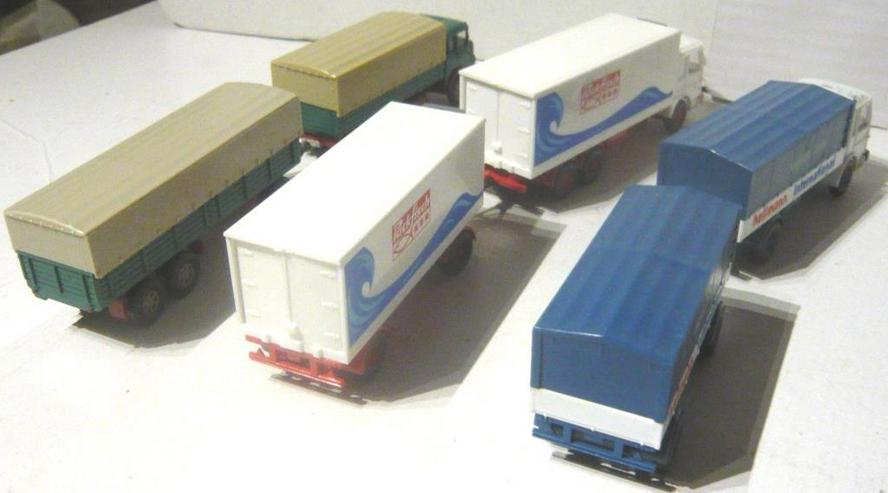 Bild 2: Wiking alt 1:87 3x Lastzug Krupp 806 MAN Hellmann Packfisch