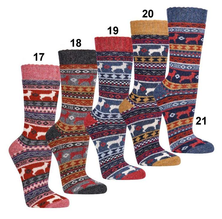 Alpaka- & Merinosocken "Peru" diverse Farben Größe 35-38