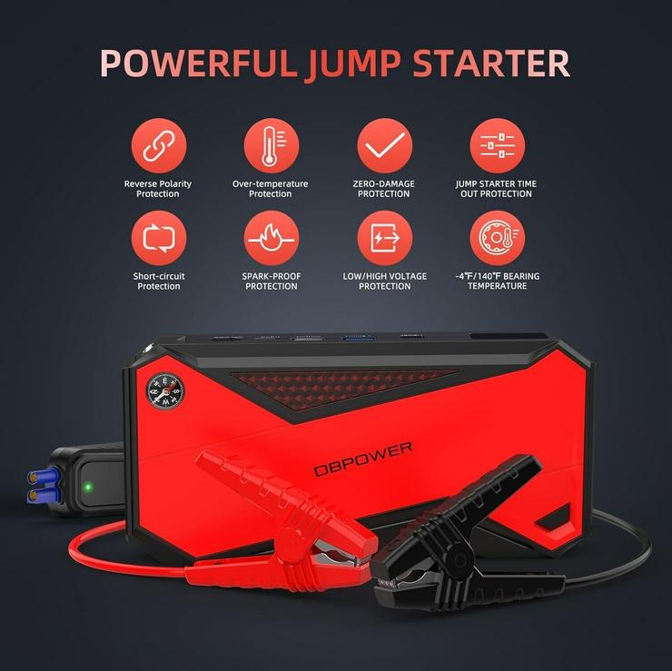 Bild 2: DBPOWER 600A Peak 18000mAh Portable Car Jump Starter - KING OF POWER - NEUWERTIG