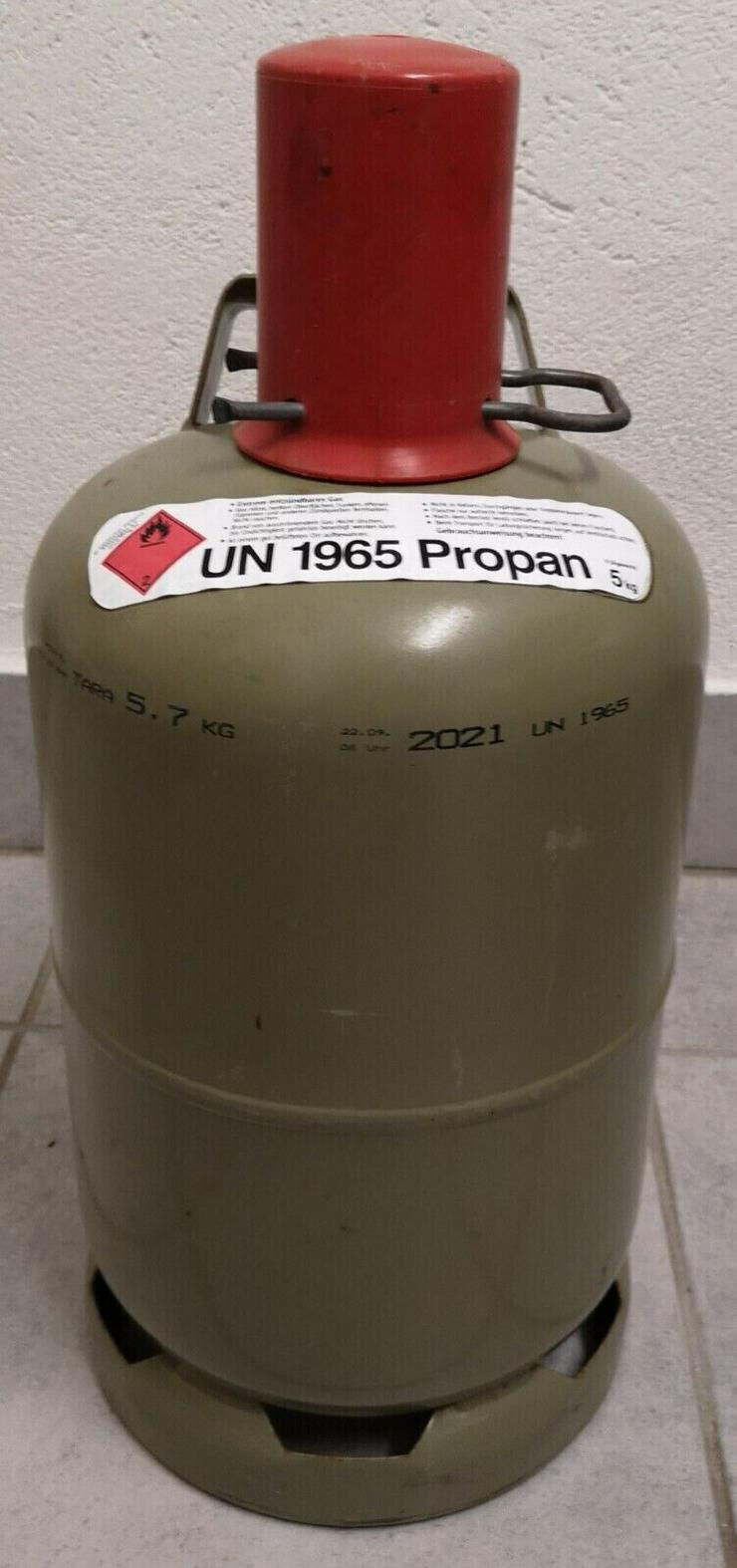 5 Kg Propngasflasche - 40% gefüllt - Eigentumsflasche - mit Kappe - Benuzt