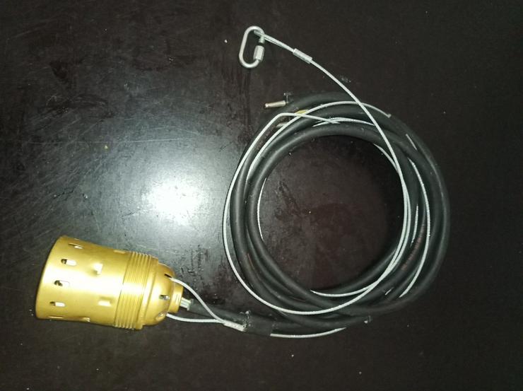 Bild 2: Hänge-Fassung E40 / Messingfassung mit 2,5 m Kabel und Stahlseil