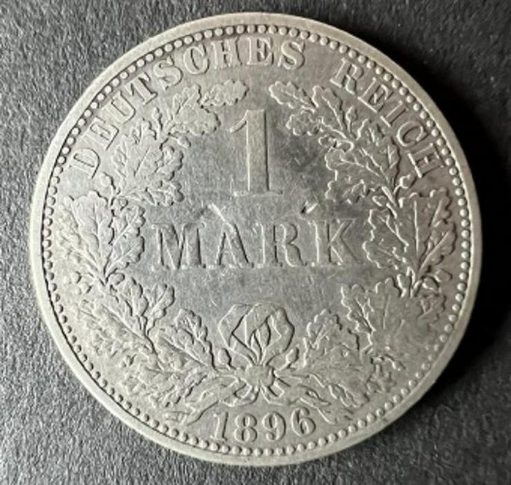  1 Mark 1896 "A" Kursmünze Deutsches Reich Kaiserreich Silbermünze - Deutsche Mark - Bild 1