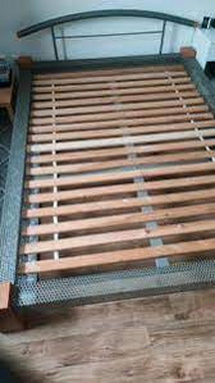 Bild 4: Metallbett Farbe Grau 140 x 200 cm mit Lattenrost 140x200 cm