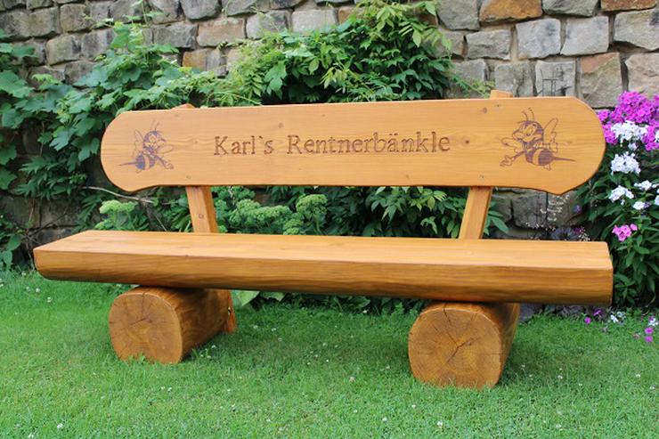 Gartenbank mit Gravur. Hochzeitsgeschenk. Rentners Geschenk