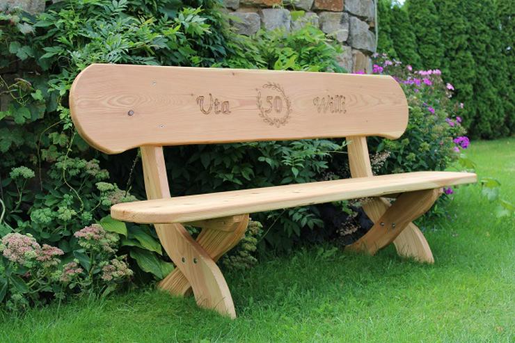 Bild 2: Gartenbank mit Gravur. Hochzeitsgeschenk. Krongartmöbel.