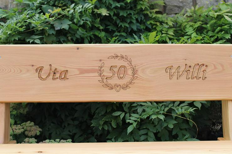 Bild 3: Gartenbank mit Gravur. Hochzeitsgeschenk. Krongartmöbel.