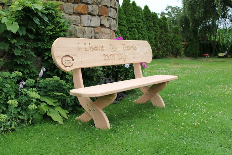 Bild 7: Gartenbank mit Gravur. Hochzeitsgeschenk. Krongartmöbel.