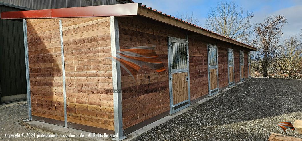 Bild 5: Pferdebox & Pferdestall bauen Top-Qualität Außenstall und Stallungen, Offenstall & Weidehütten