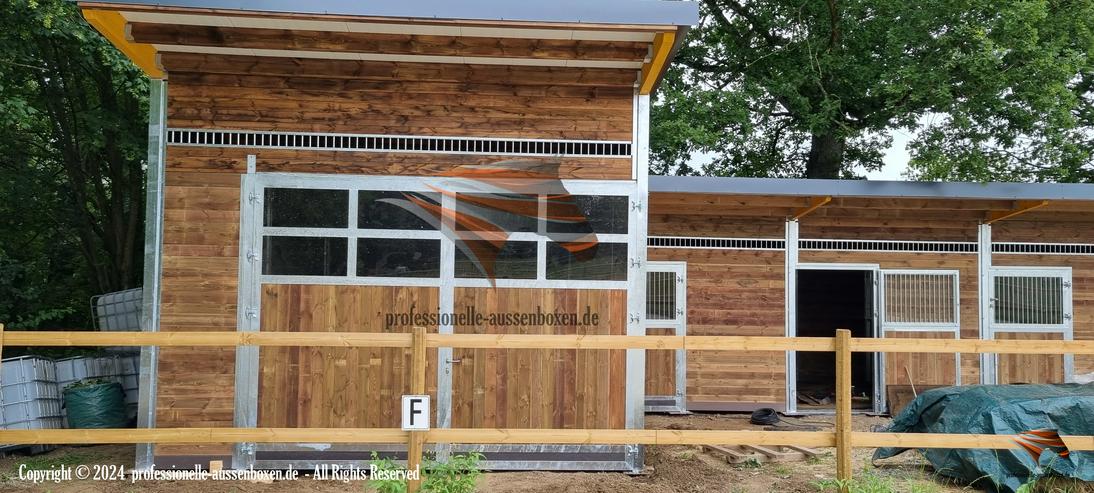 Bild 3: Pferdebox & Pferdestall bauen Top-Qualität Außenstall und Stallungen, Offenstall & Weidehütten