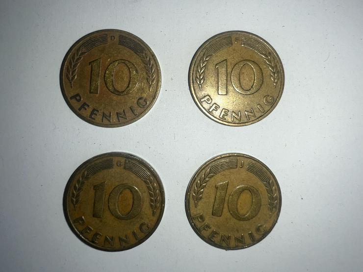 Bild 2:  4 x 10 Pfennig Kursmünzen Bank Deutscher Länder von 1949