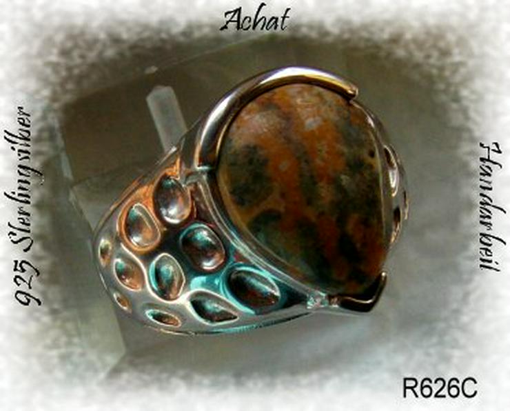 Ring 925 Silber mit gefassten Achatstein