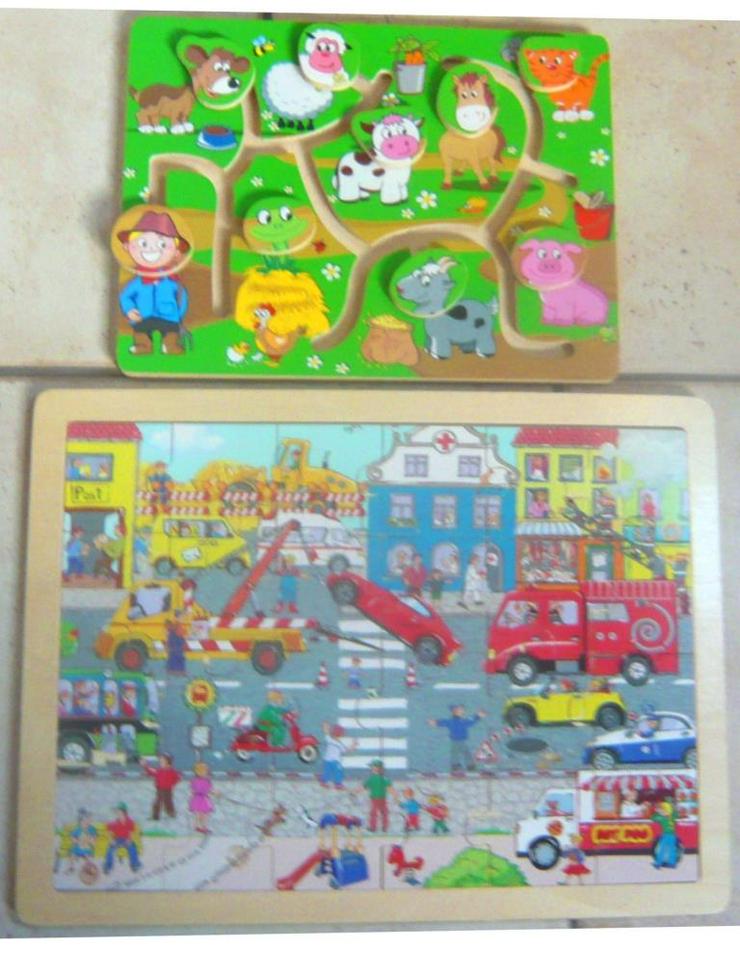 Holz Lernspiel Playtive Labyrinth mit Anleitung und Holzpuzzle 24 tlg.