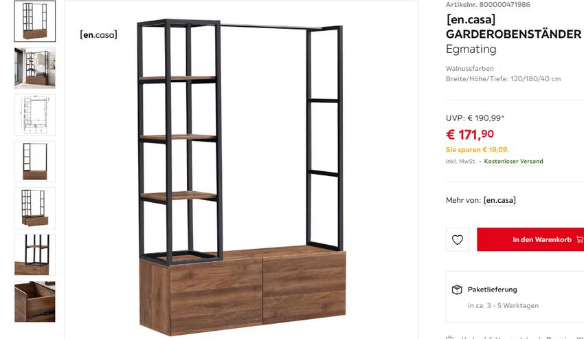 Robuster offener Kleiderschrank in top Zustand